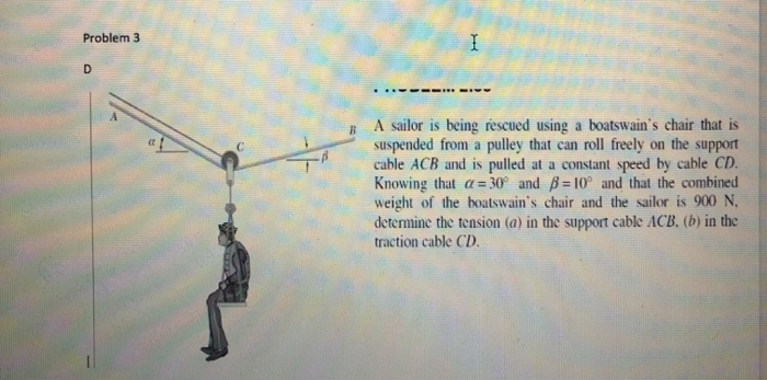 Solved Problem 3 A Sailor Is Being Rescued Using A | Chegg.com