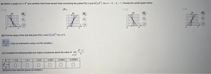 Solved (e) Scotch a graph of y=5∗ and carehily draw three | Chegg.com