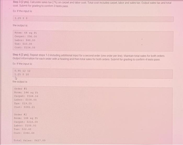 Solved 19.9 LAB* Program Carpet sales Program