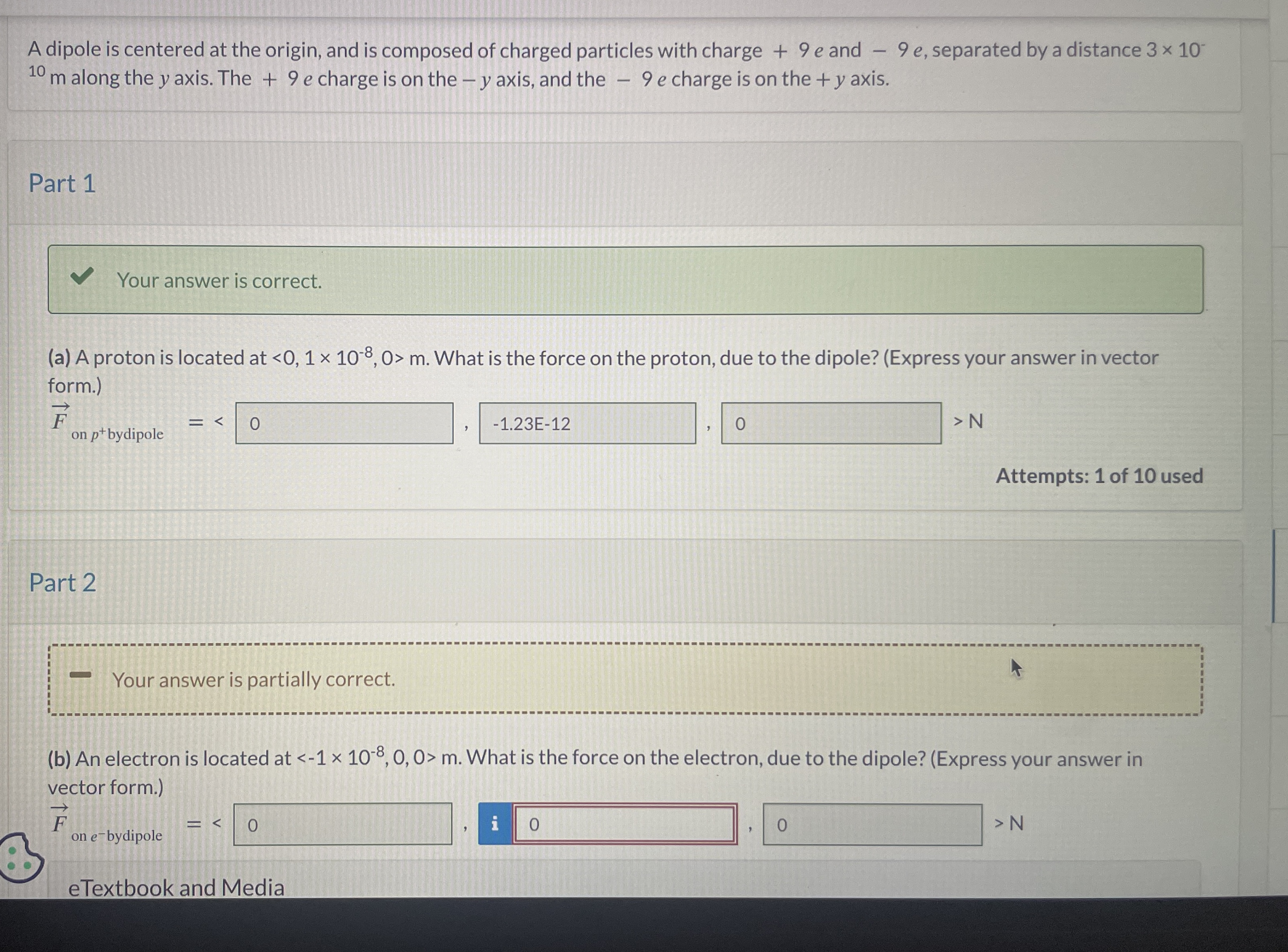 Solved Part 2 ﻿please:A dipole is centered at the origin, | Chegg.com