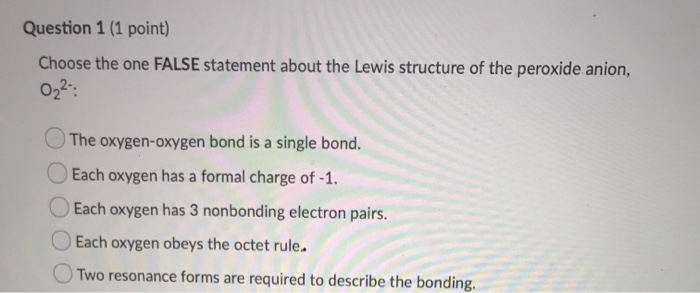 What Is The Charge Of Peroxide