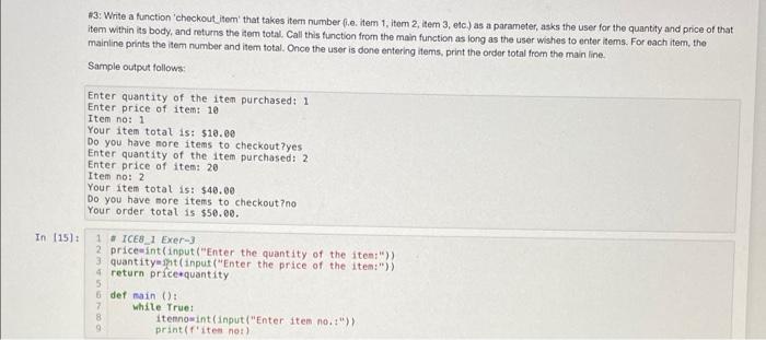Solved A3: Write a function 'chockout itom' that takes iterm | Chegg.com