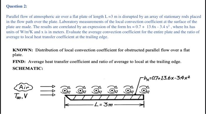 Solved Parallel flow of atmospheric air over a flat plate of | Chegg.com