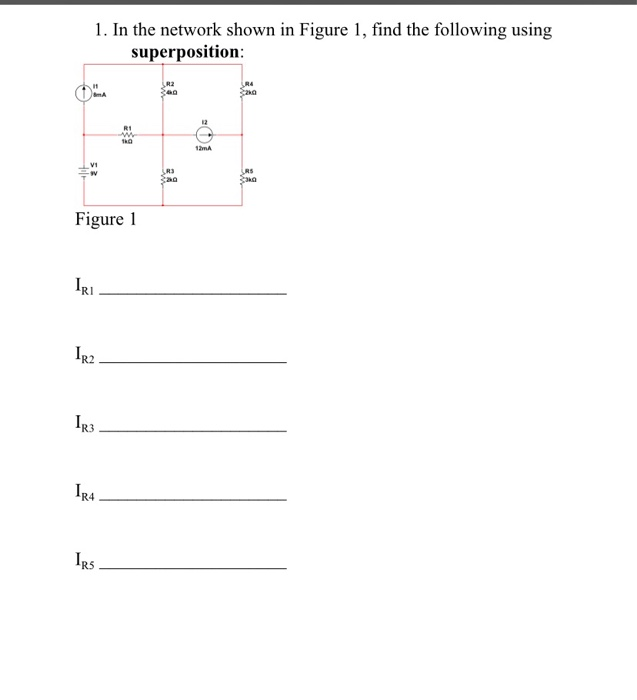Solved 1. In the network shown in Figure 1, find the | Chegg.com
