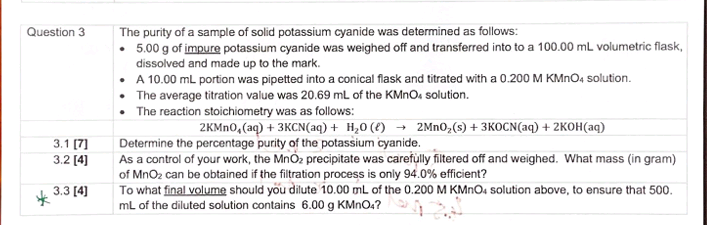 Question 33.1 [713.2 [4)3.3 14]The purity of a sample | Chegg.com