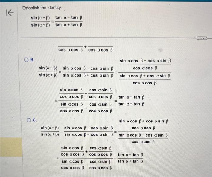 Solved Establish the identity. | Chegg.com