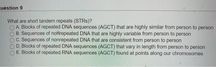 short tandem repeats strs o