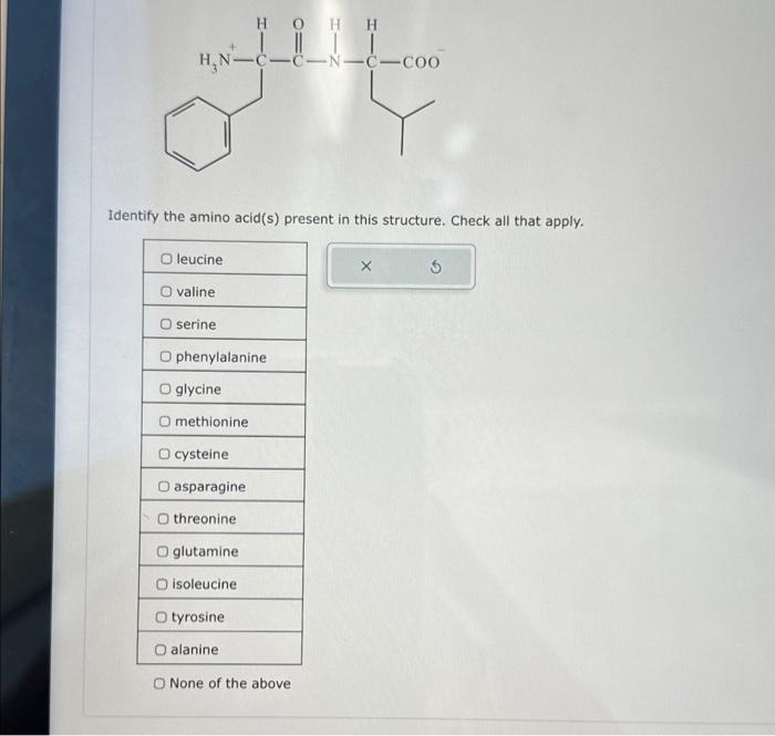 Solved Identify the amino acid(s) present in this structure. | Chegg.com