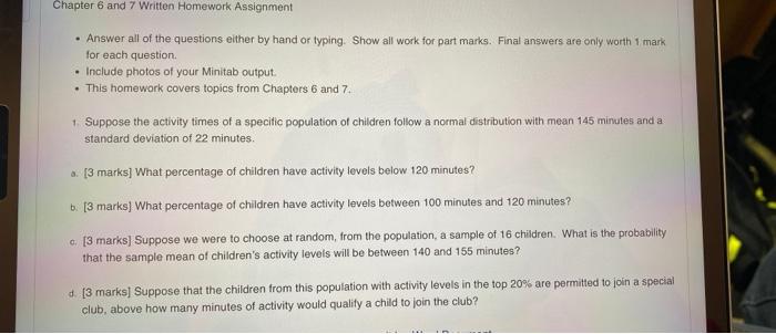 Solved Chapter 6 and 7 Written Homework Assignment • Answer | Chegg.com
