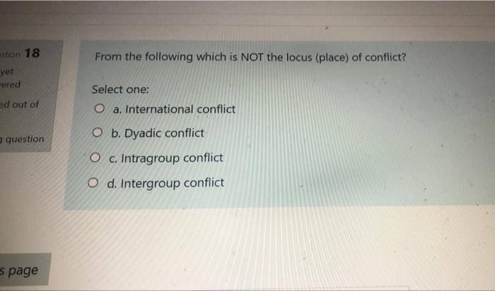 Solved From the following which is NOT the locus (place) of | Chegg.com