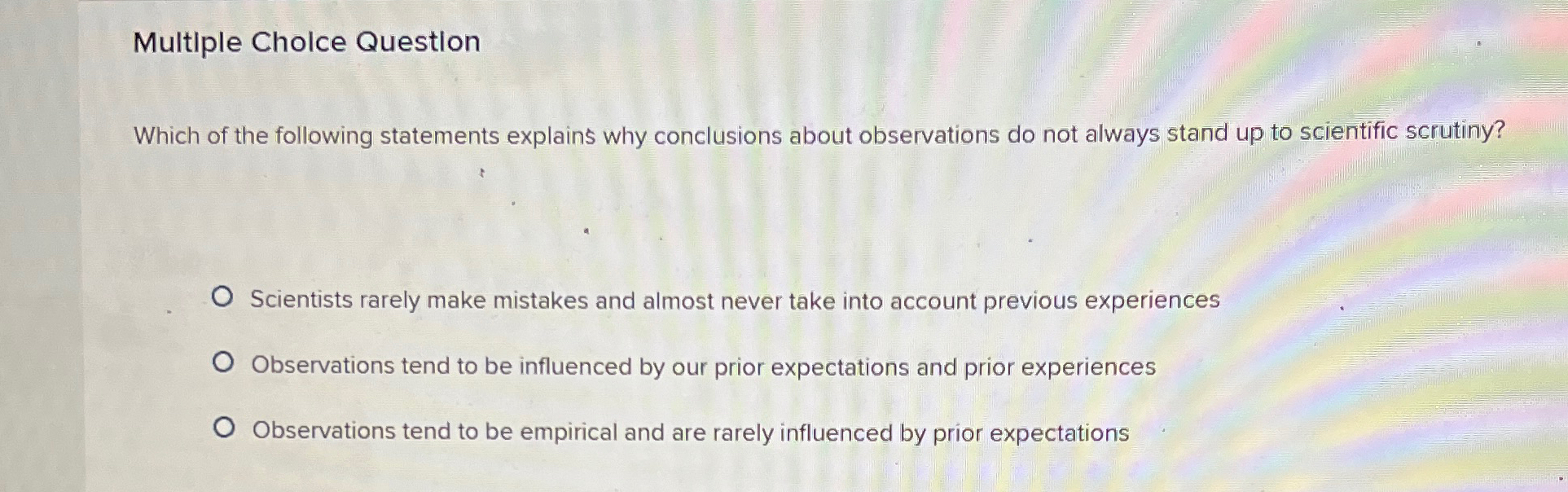 Solved Multiple Cholce QuestionWhich of the following | Chegg.com