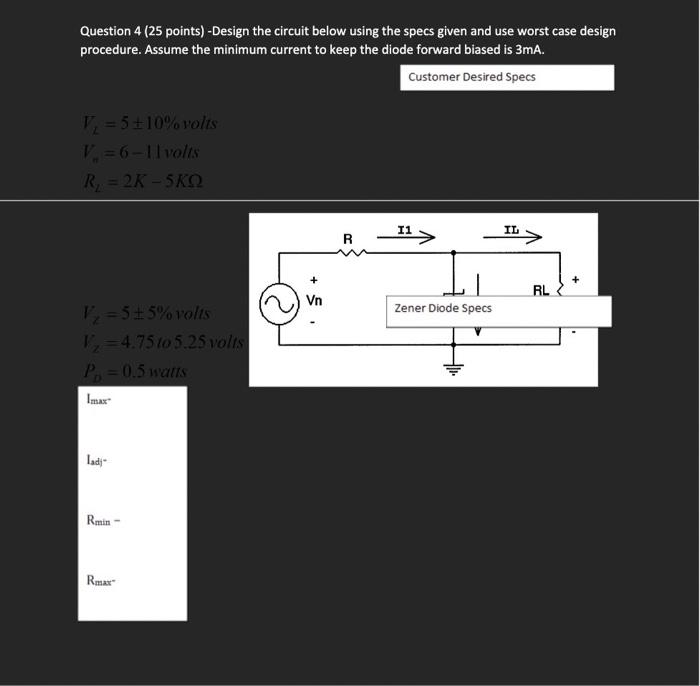 Solved Question 4 25 Points Design The Circuit Below