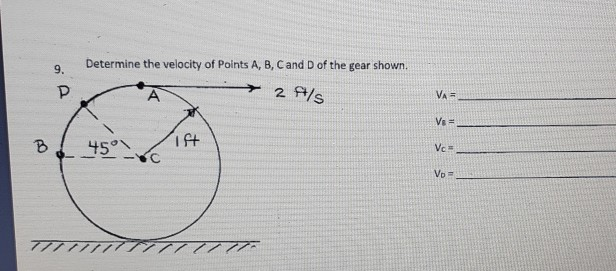Solved Determine the velocity of Points A, B, C and D of the | Chegg.com