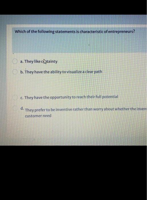 Solved Which of the following statements is characteristic | Chegg.com