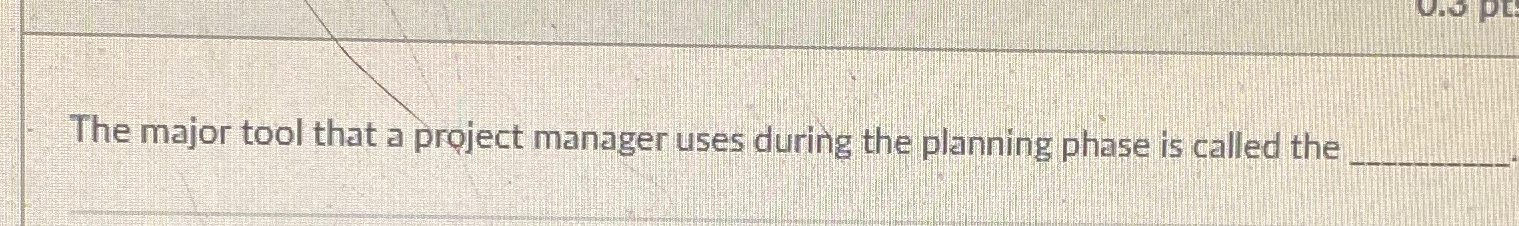 Solved The major tool that a project manager uses during the | Chegg.com