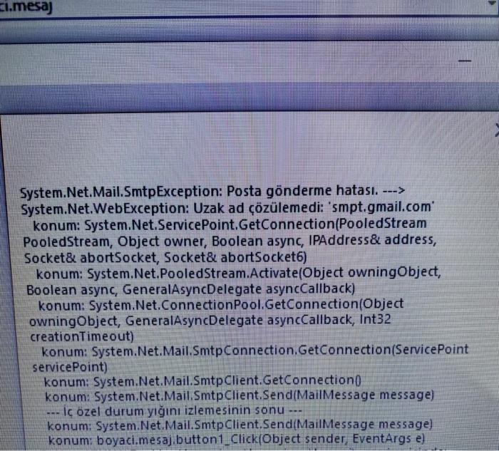 system net mail smtpexception failure sending mail gmail