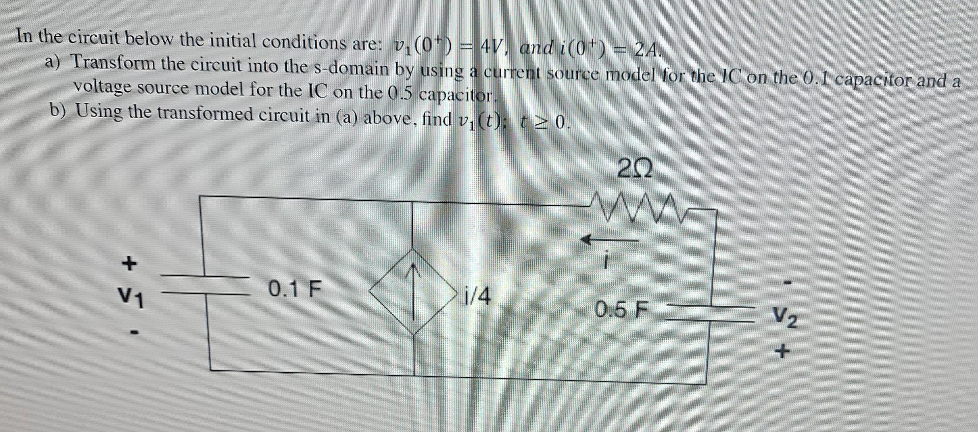 Solved In the circuit below the initial conditions are: | Chegg.com