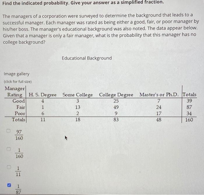 Solved Find The Indicated Probability. Give Your Answer As A | Chegg.com