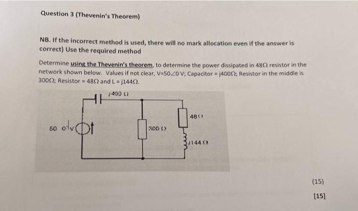 Solved NB. If the incorrect method is used, there will no | Chegg.com