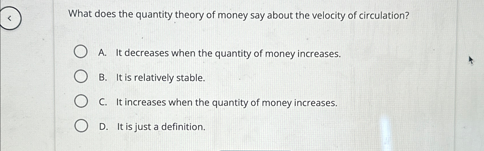 Solved What does the quantity theory of money say about the | Chegg.com