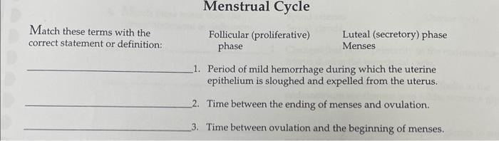 Solved B. Match These Terms With The Correct Statement Or | Chegg.com