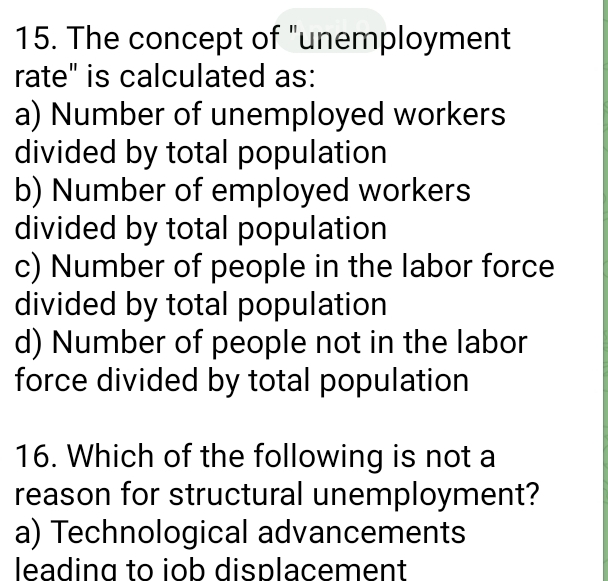 Solved Economics: The Concept Of "unemployment Rate" Is | Chegg.com