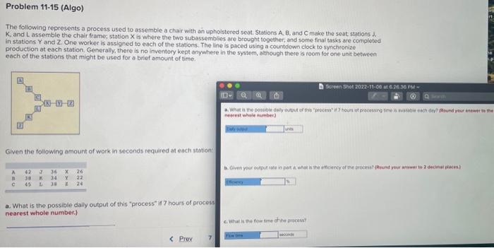 Solved The following tepresents a process used to assemble a | Chegg.com
