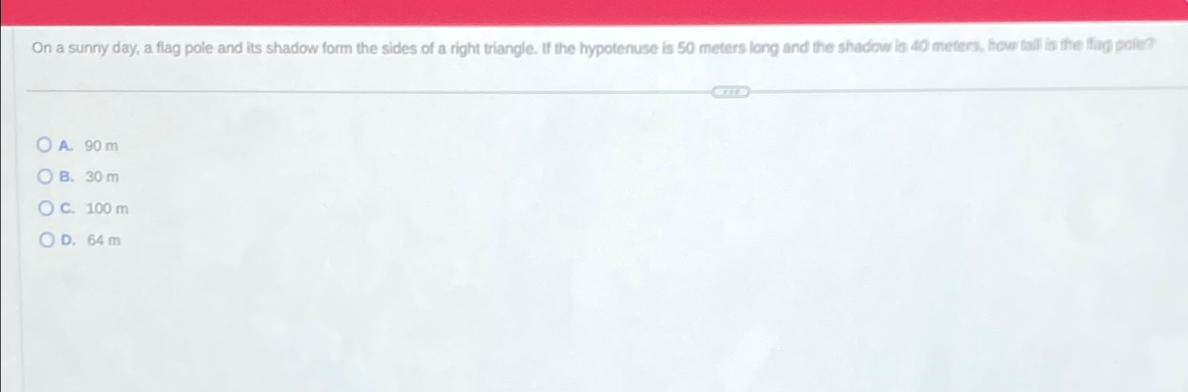 Solved On a sunny day, a flag pole and its shadow form the | Chegg.com