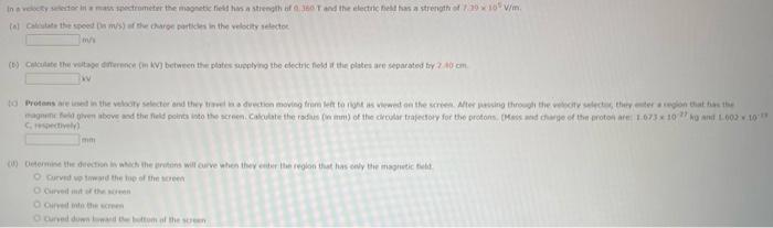 Solved in avec ses spectrometer the magnetic field is | Chegg.com