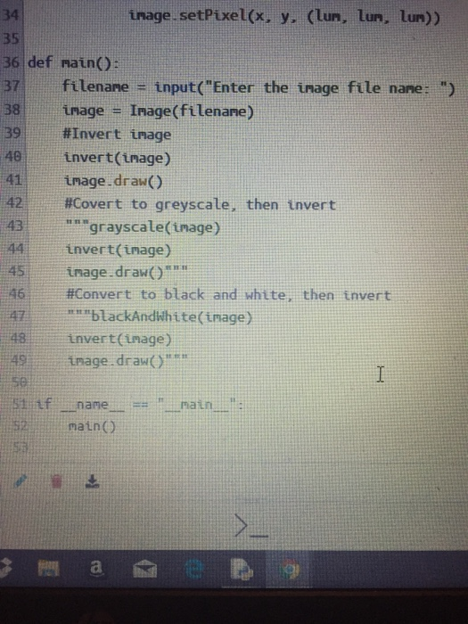 Solved gramming Exercise 7.7 Instructions Inverting an image | Chegg.com