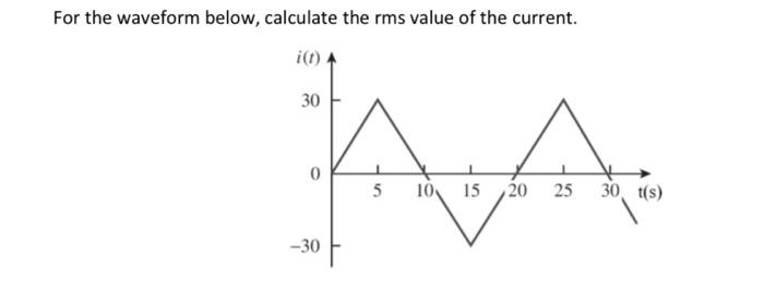 Solved For the waveform below, calculate the rms value of | Chegg.com