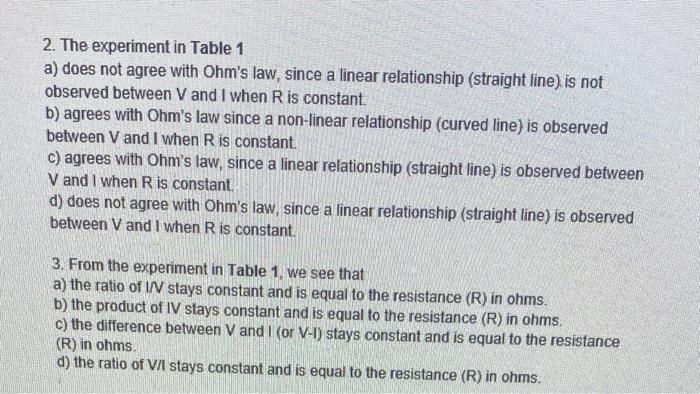 Solved Table 1 Please complete the following table. The | Chegg.com