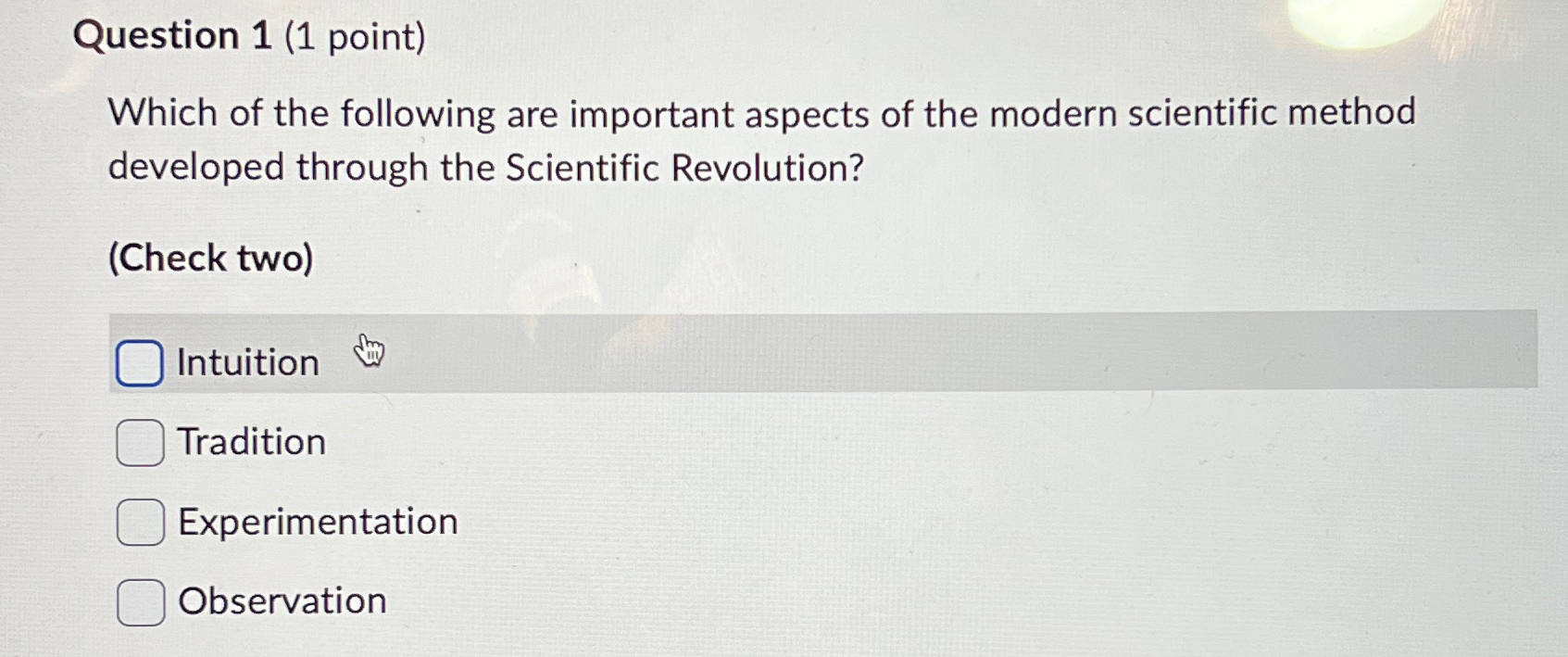 Solved Question 1 (1 ﻿point)Which of the following are | Chegg.com