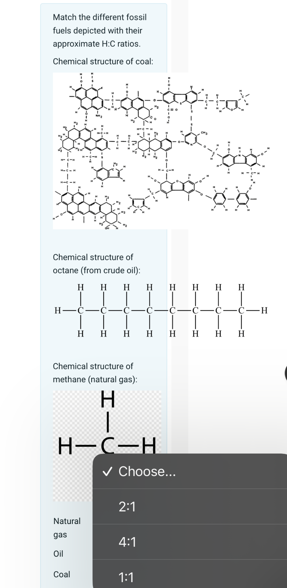 Solved Match the different fossil fuels depicted with their | Chegg.com