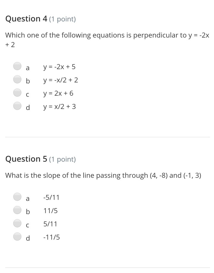 Solved Question 4 1 Point Which One Of The Following Chegg Com