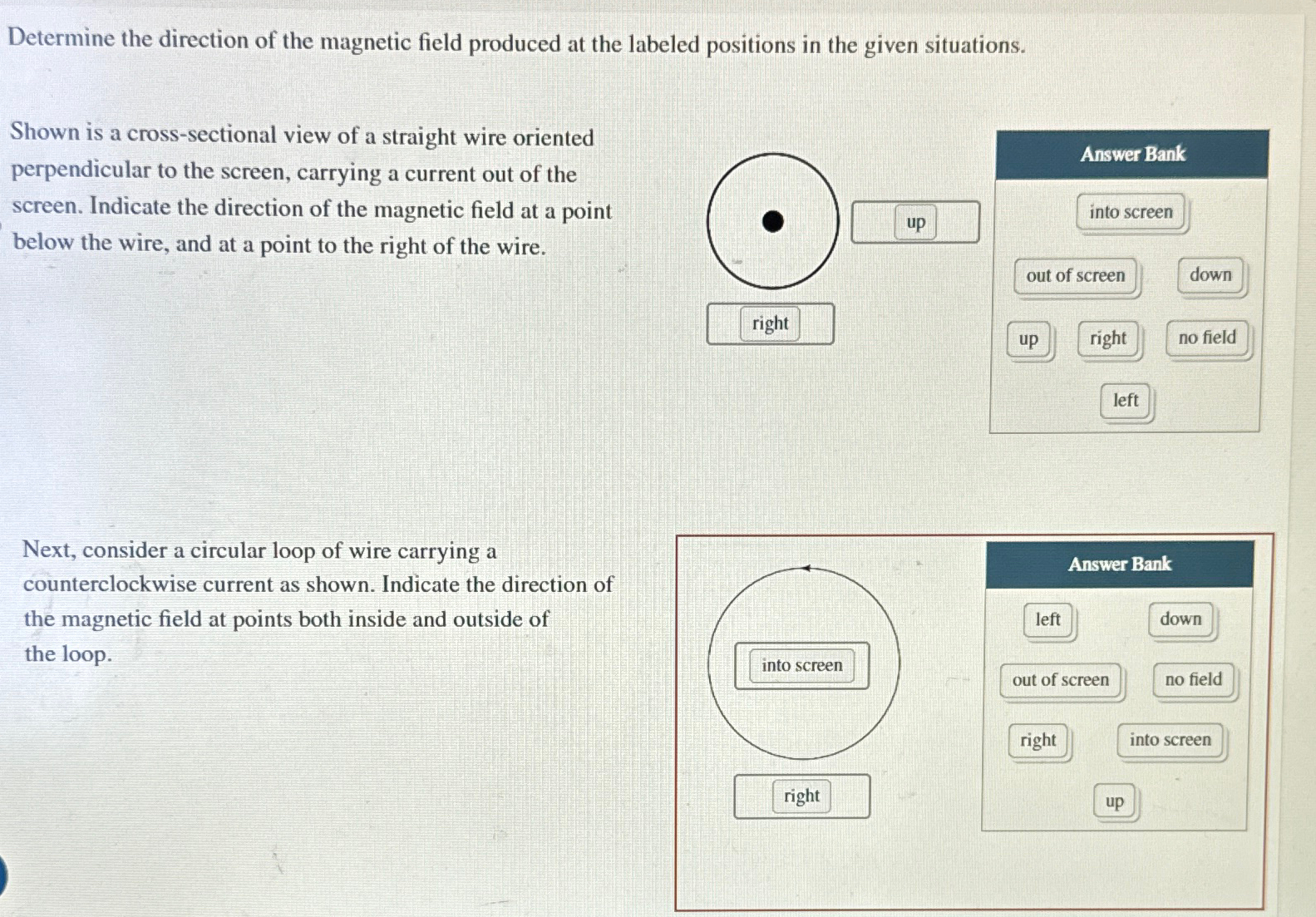 Solved Determine the direction of the magnetic field | Chegg.com