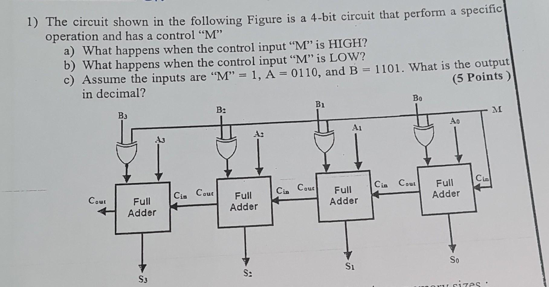 Solved 1) The Circuit Shown In The Following Figure Is A | Chegg.com