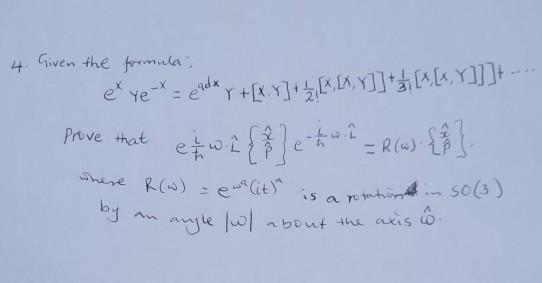 Solved Consequences Of The Baker Campbell Hausdorff Chegg Com