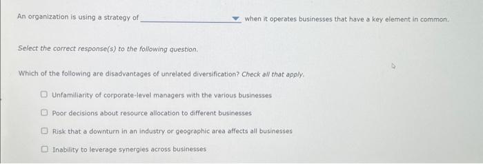 Solved An Organization Is Using A Strategy Of When It | Chegg.com