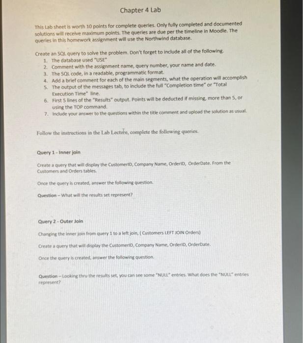 This Lab sheet is worth 10 points for complete | Chegg.com