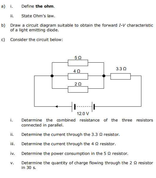 Solved A I Define The Ohm State Ohms Law B Draw A 2142