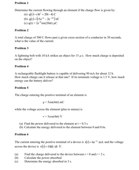 Solved Problem 1 Determine The Current Flowing Through An | Chegg.com