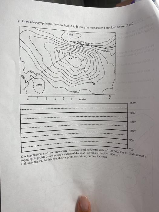 Solved 8. Draw a topographic profile view from A to B using | Chegg.com