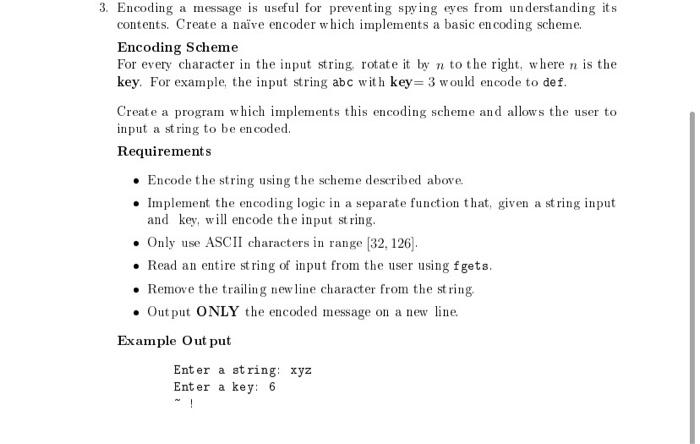 Solved 3. Encoding a message is useful for preventing spying | Chegg.com