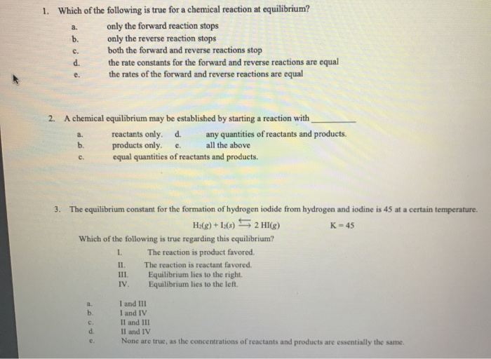 Which Of The Following Reactions Is Not Reversible Solved 1. Which of the following is true for a chemical | Chegg.com