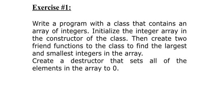 Solved Exercise #1: Write a program with a class that | Chegg.com