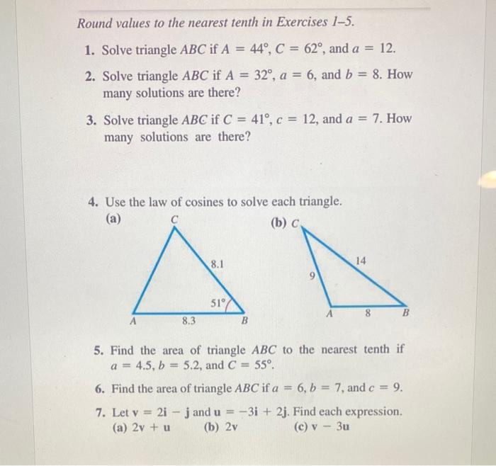 Solved Round Values To The Nearest Tenth In Exercises 1-5. | Chegg.com