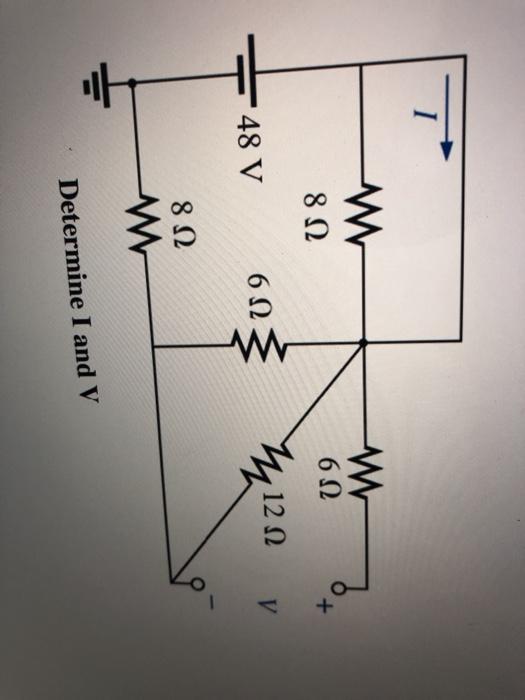 Solved For the circuit shown below determine V and I: ξ 24V | Chegg.com