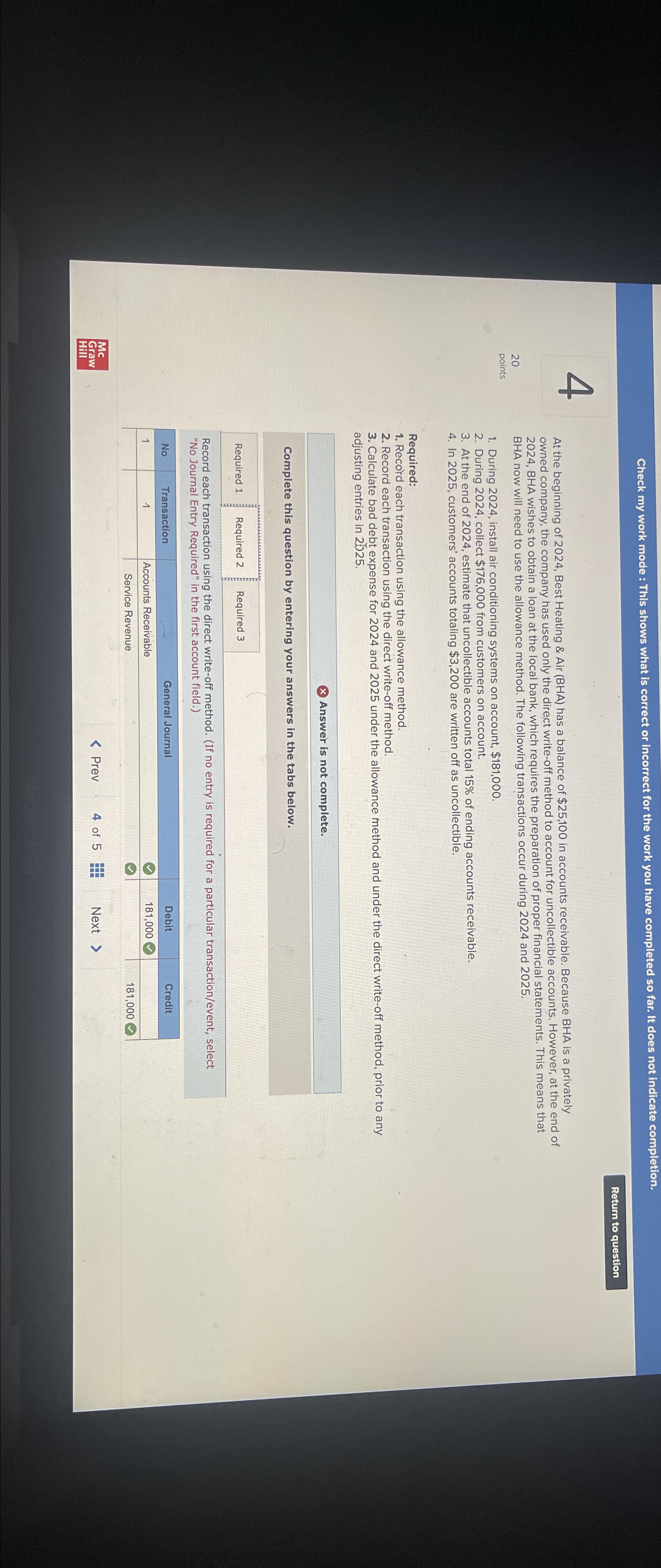 Solved Check my work mode: This shows what is correct or | Chegg.com