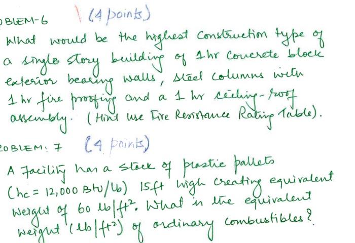 Solved What would be the highest construction type of a | Chegg.com